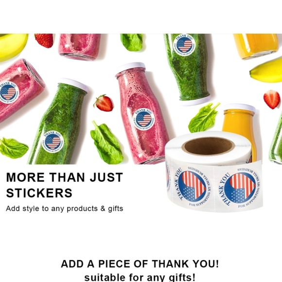 100 ct  1.5" American flag thank you - Picture 6 of 8